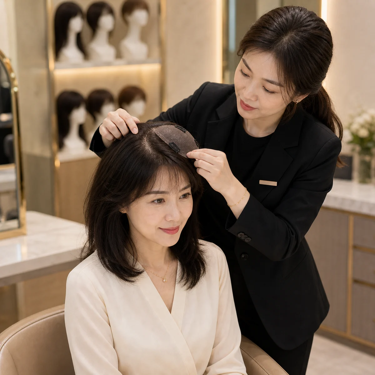 REESE瑞茜假发案例参考图:服务场景案例|拍照日低盘发需求下发片方案的边界判断