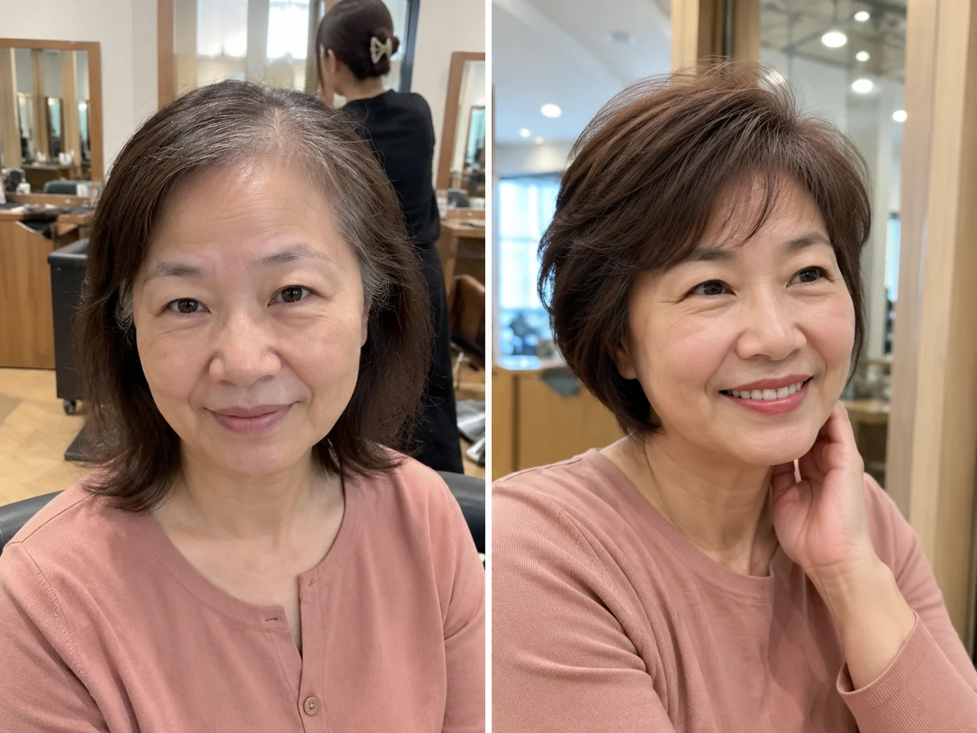 REESE瑞茜假发罗湖区到店试戴｜白发比例较高时，短发发套怎么判断