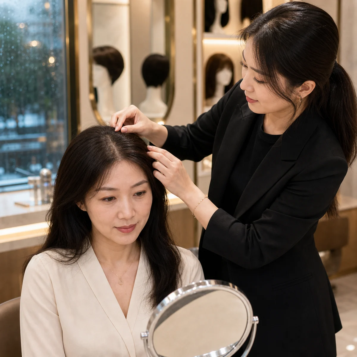REESE瑞茜假发案例参考图：罗湖区林女士｜泳池亲子活动后的恢复节奏比较