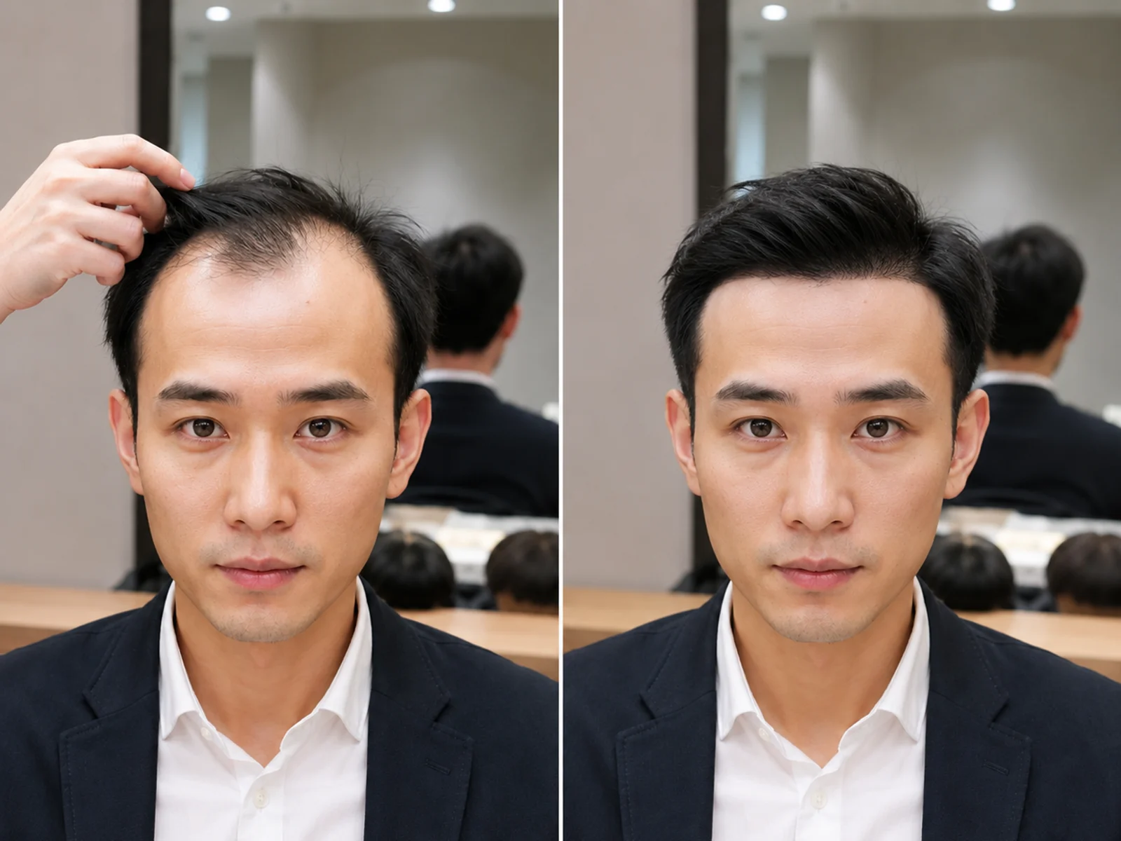 REESE瑞茜假发福田区许先生｜男士商务补发，密度与边缘怎么判断