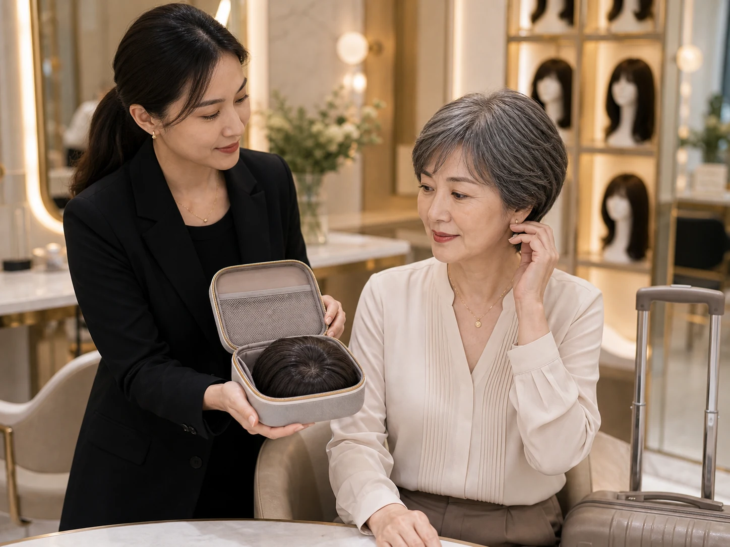 REESE瑞茜假发罗湖区韩女士｜旅行中的白发覆盖与备用安排
