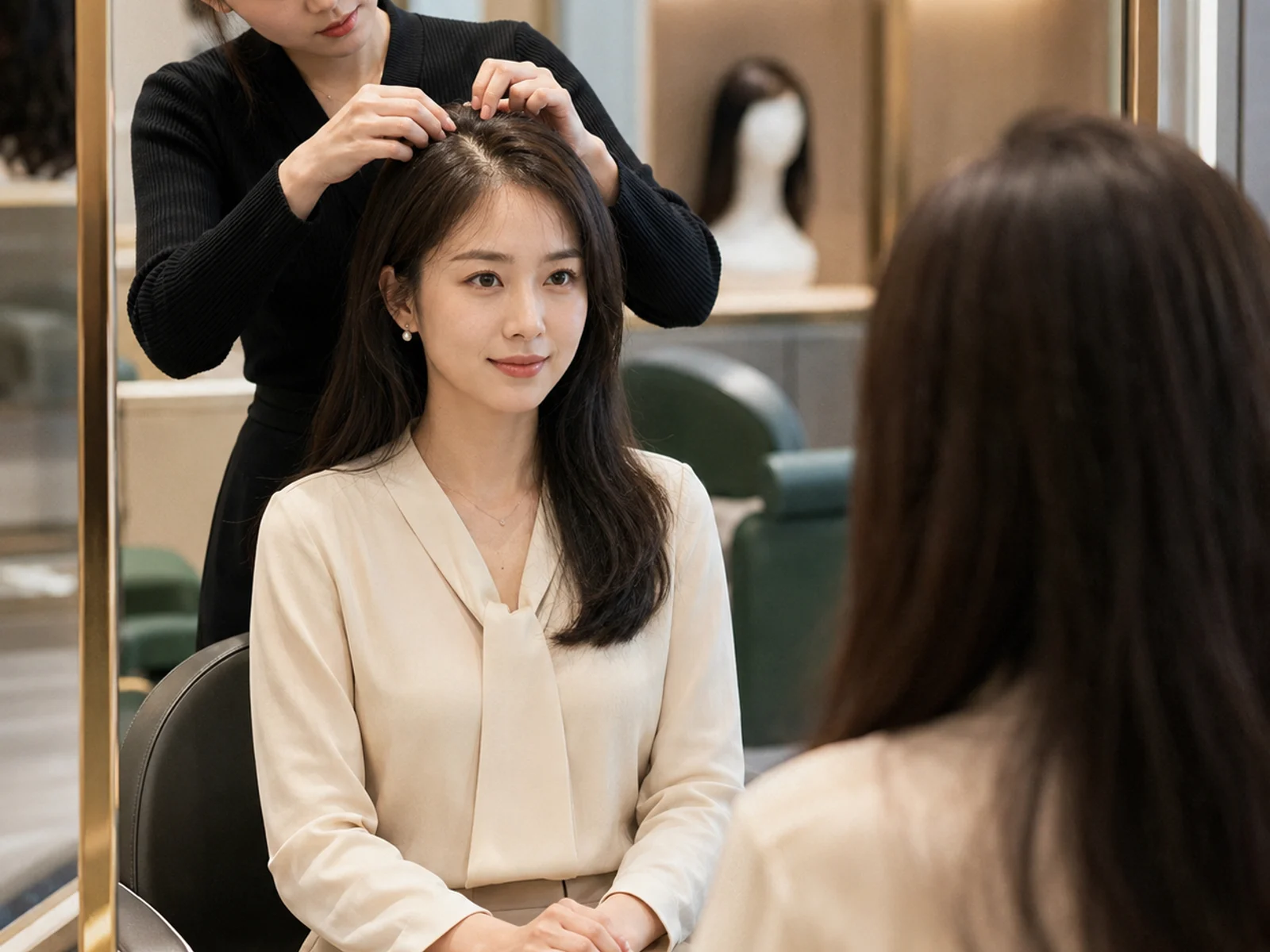 REESE瑞茜假发南山区赵女士｜通勤发缝变宽，女士发片怎么判断