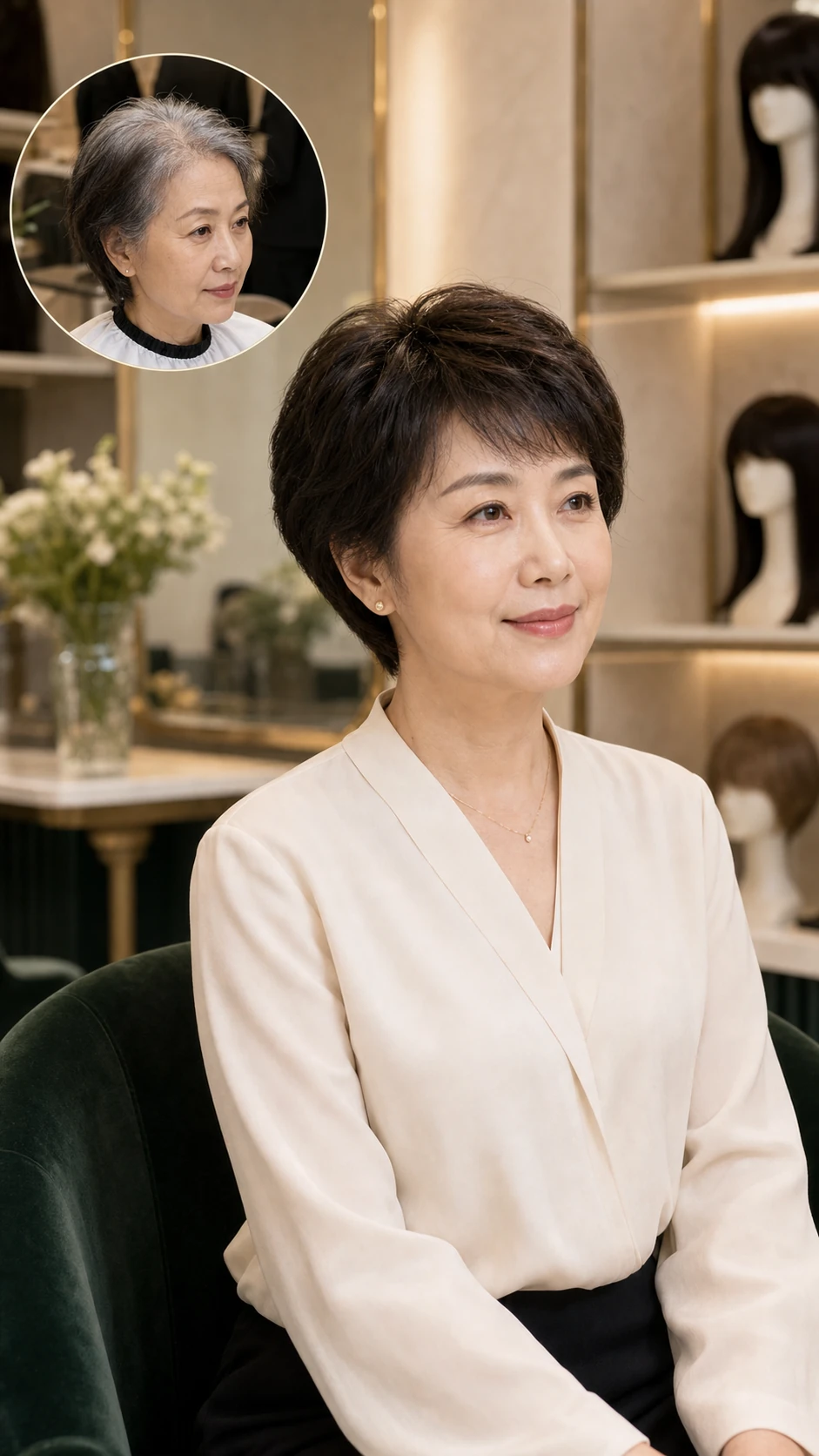 REESE瑞茜假发匿名案例|与家人沟通后首次到店试戴场景