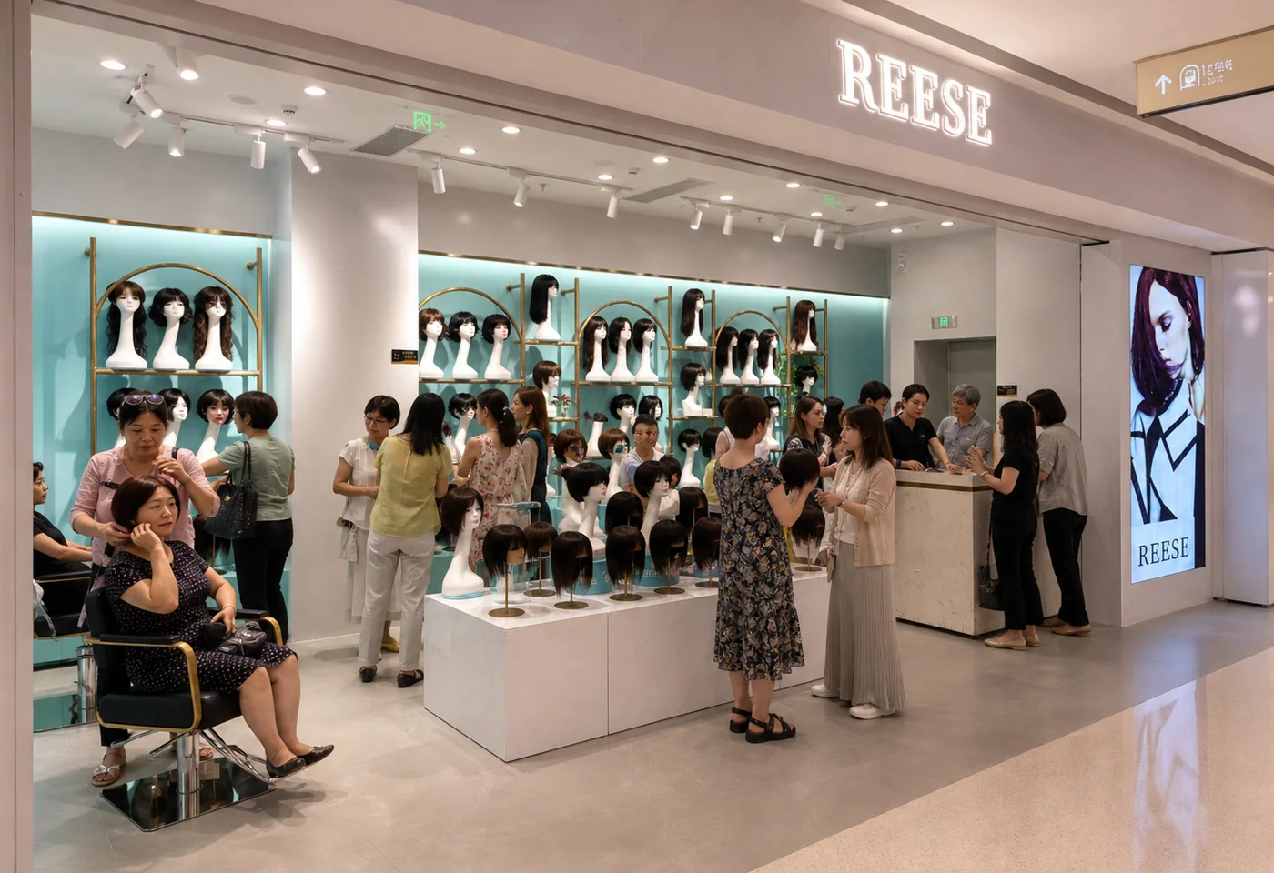 REESE瑞茜假发深圳宝安怀德万象汇店店内环境图